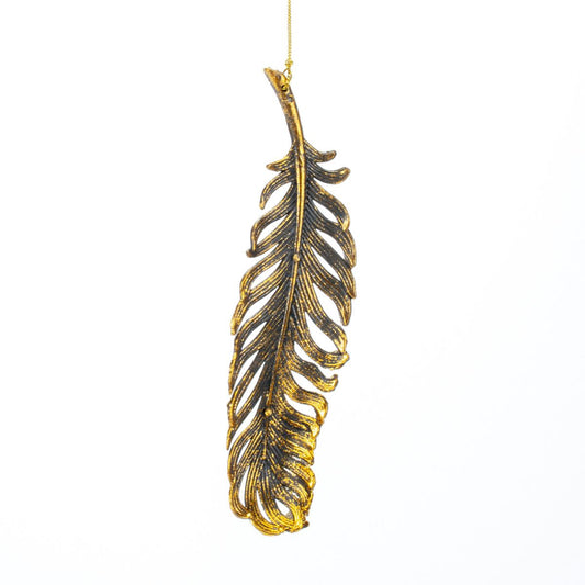 New Year decoration Feather Antique gold, 19*5*2 cm, 133133 New Year decoration, 133133