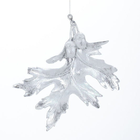 New Year decoration Leaf with acorns, antique silver, 20*17*4 cm, 133409 New Year decoration, 133409