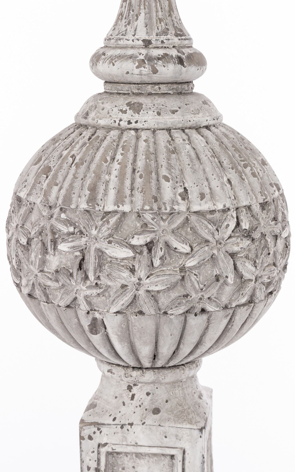 Vintage Distressed Polystone Finial – 19 Inch