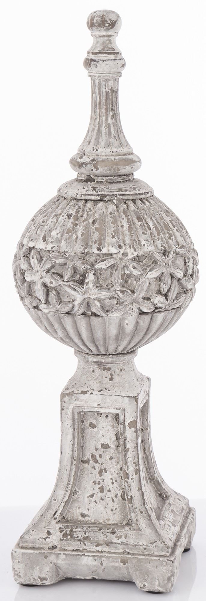 Vintage Distressed Polystone Finial – 14 Inch