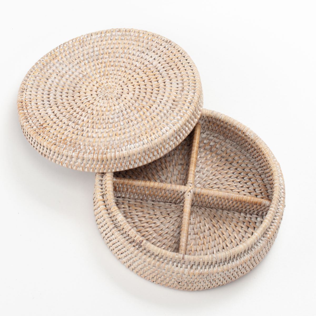 Rattan round jewelry box, accessory organizer hand-woven: eco-friendly