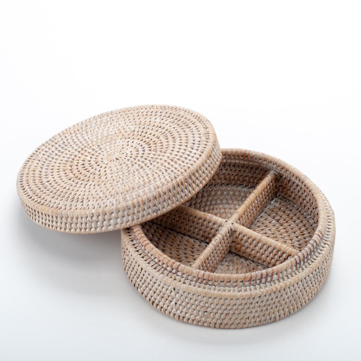 Rattan round jewelry box, accessory organizer hand-woven: eco-friendly