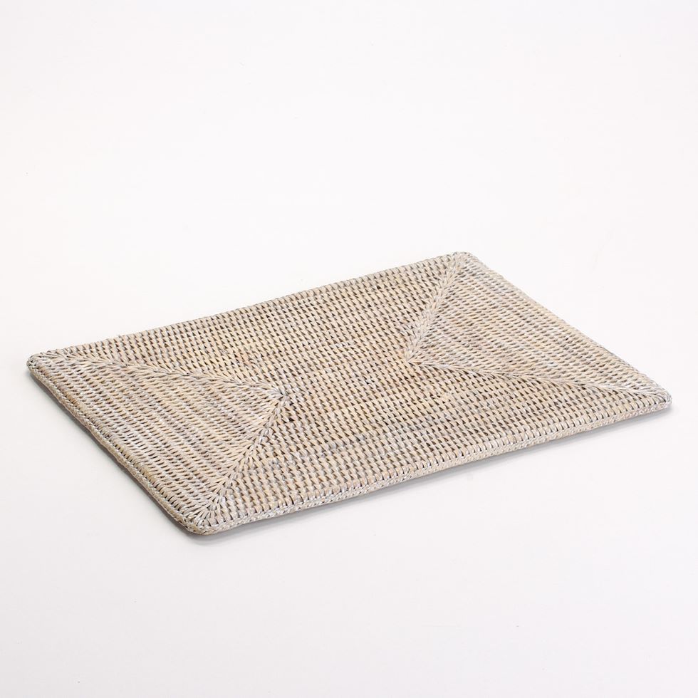 Rectangular Hand-Woven Rattan Placemat - Rustic Elegance for Your Table