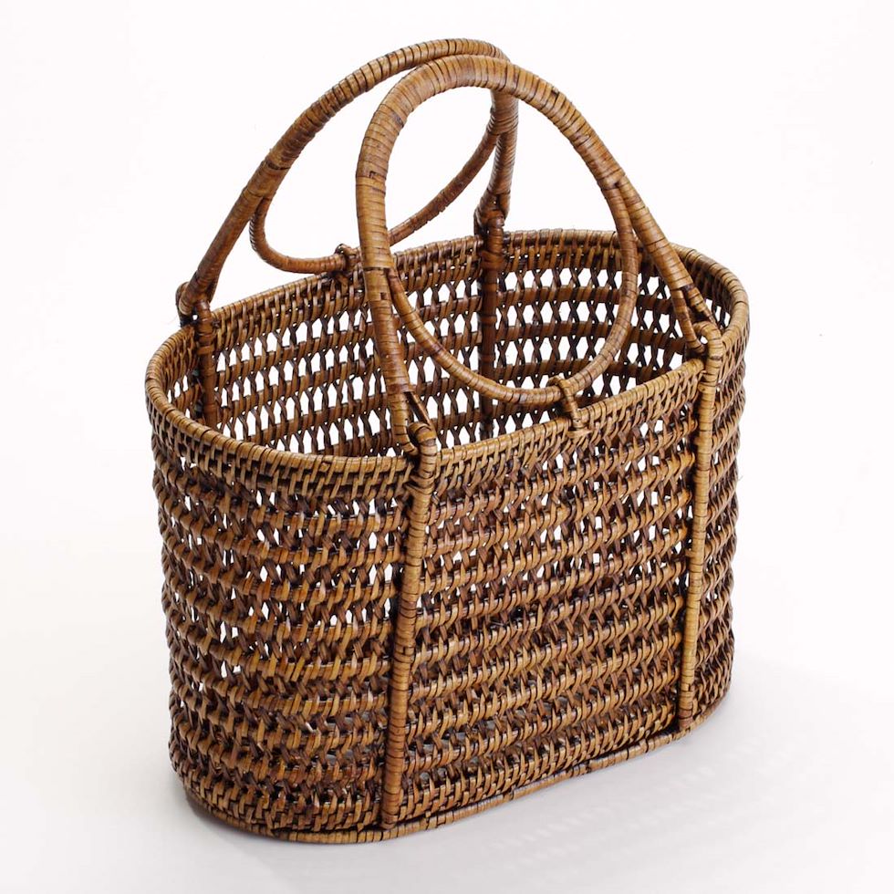 Picnic Handwoven Rattan Basket - Southeast Asian Elegance