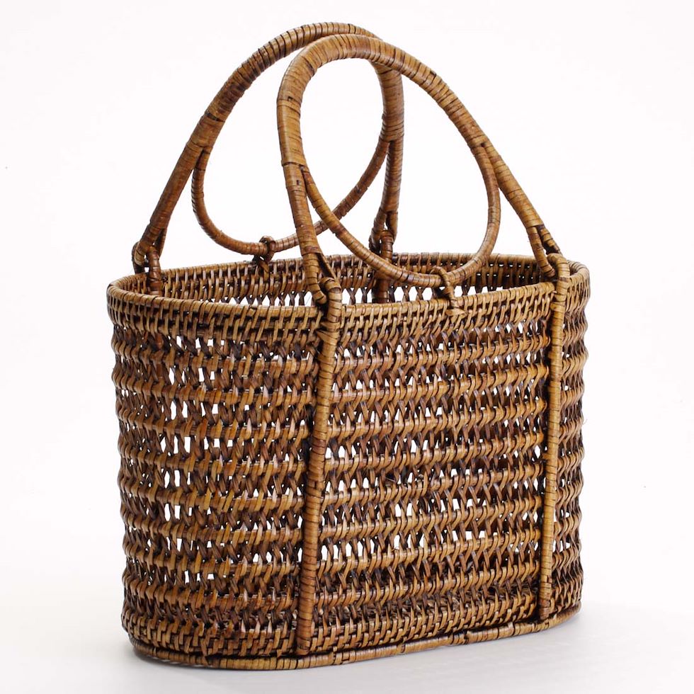 Picnic Handwoven Rattan Basket - Southeast Asian Elegance