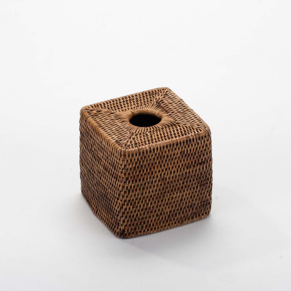 Handwoven Rattan Napkin Holder – Rustic Tabletop Accent, 15x15x15 cm