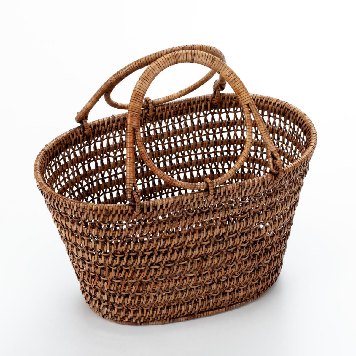 Chic Rattan Purse – Handwoven Southeast Asian Style, 32x20x19 cm