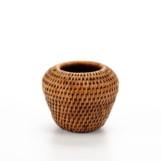 Small Decorative Wicker Rattan Flower Pot, 12.5cm*9cm