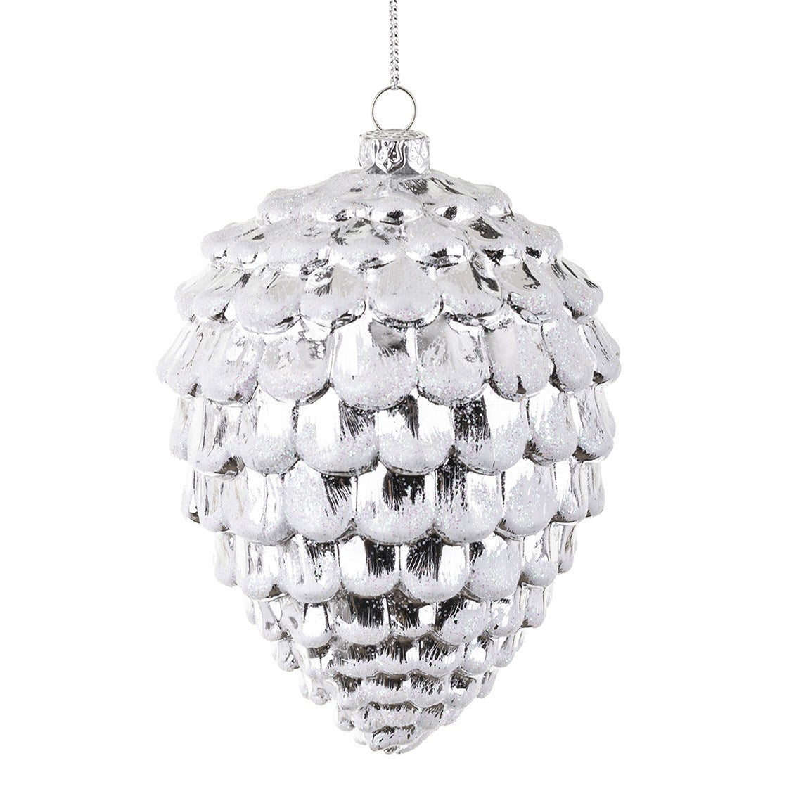 New Year's decoration Cone Silver, 12*8*8 cm, 133404 New Year's decoration, 133404