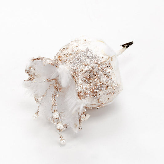 New Year decoration flower on a clip, 15 cm, 71.0401