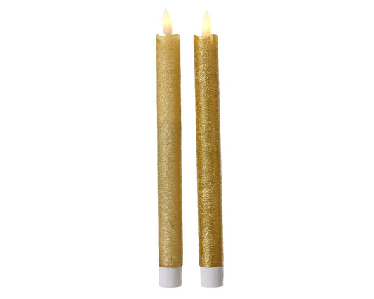 Gold LED candle, 2 pcs., 2*24.5 cm, 48.5883
