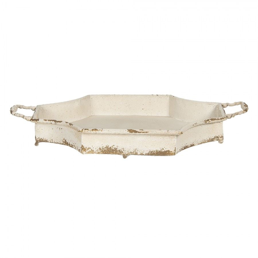 Clayre & Eef large vintage style metal tray, 55*32*8 cm, 5Y0725M