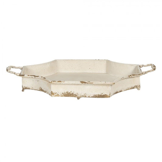 Clayre & Eef large vintage style metal tray, 55*32*8 cm, 5Y0725M