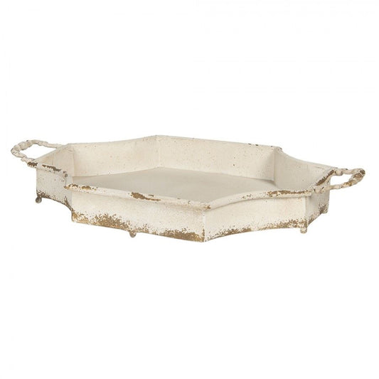 Clayre & Eef large vintage style metal tray, 61*38*10 cm, 5Y0725L
