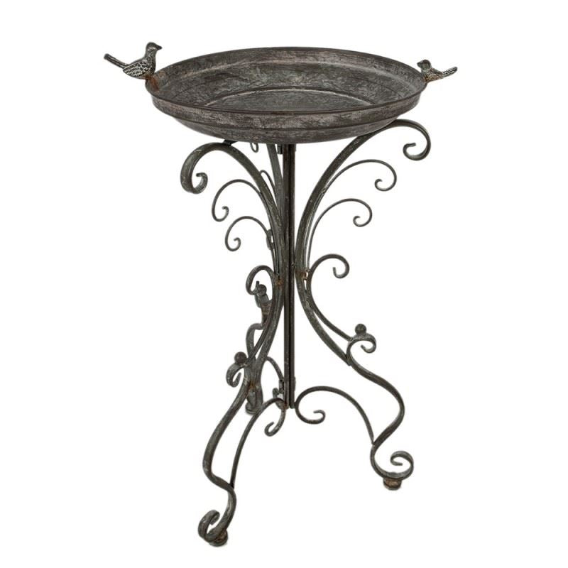 Ornate Metal Bird Feeder & Water Bowl 18x15x30 in