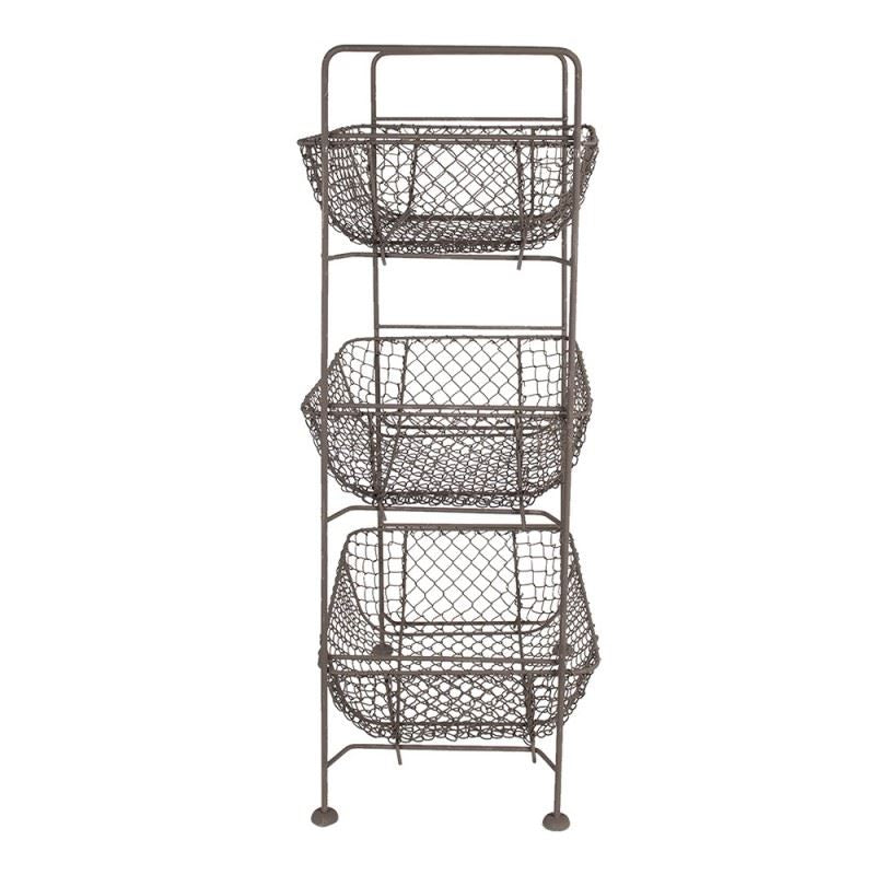 Metal shelf with storage baskets