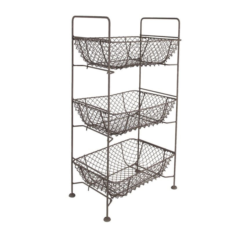 Metal shelf with storage baskets