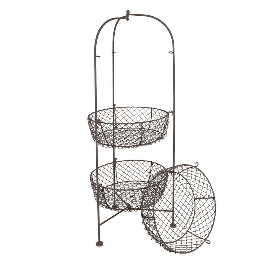 Three-Tier Metal Wire Basket Stand 12.4x32 in (31*80 cm)