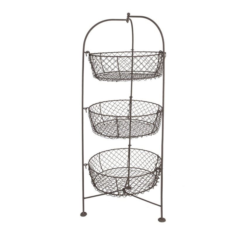 Three-Tier Metal Wire Basket Stand 12.4x32 in (31*80 cm)