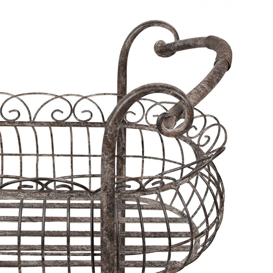 Rustic Two-Tier Iron Plant Stand, 28x12x33 in (69х30х82 cm)