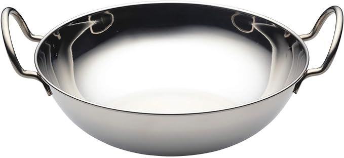 KitchenCraft Indian Balti Dish – Large Stainless Steel Curry Bowl