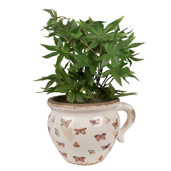 Ceramic Flower Pot in Vintage Style Butterflies, 20*17*15 cm, 6CE1665L