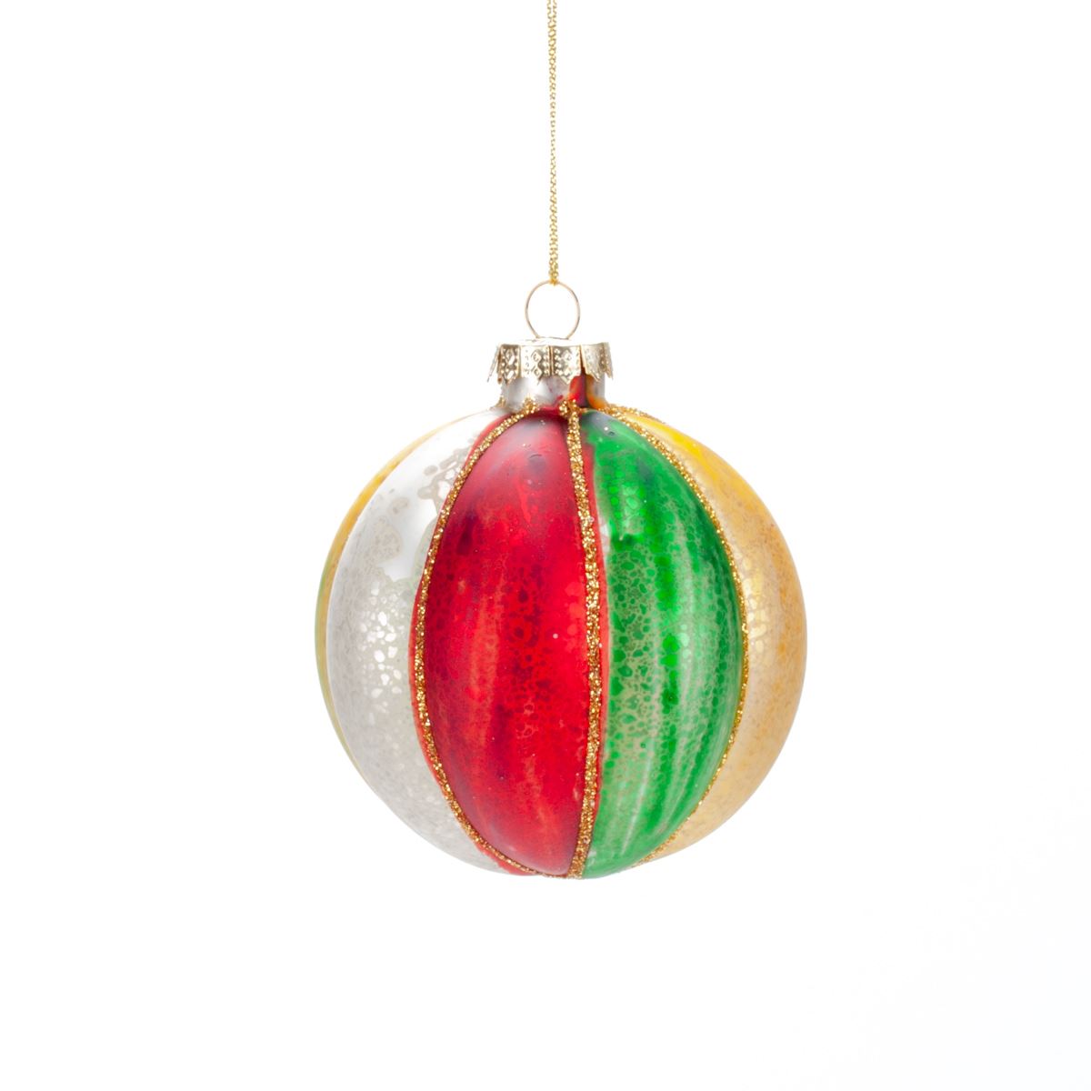 Glass ball for the Christmas tree, 8 cm, 6GL2736-1 New Year's decoration Ball, 8 cm, 6GL2736-1