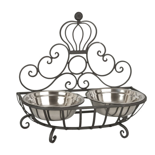 Royal Double Dog Bowl Feeding Station – Modern Food & Water Set