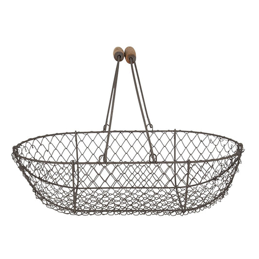Metal basket with handles, 15x9x4 in (38*22*10 cm)