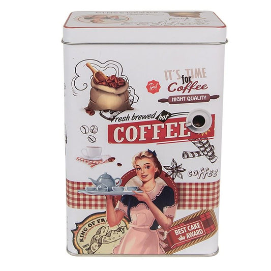 Metal can for coffee in retro style, 8*12*19 cm, 6BL0128