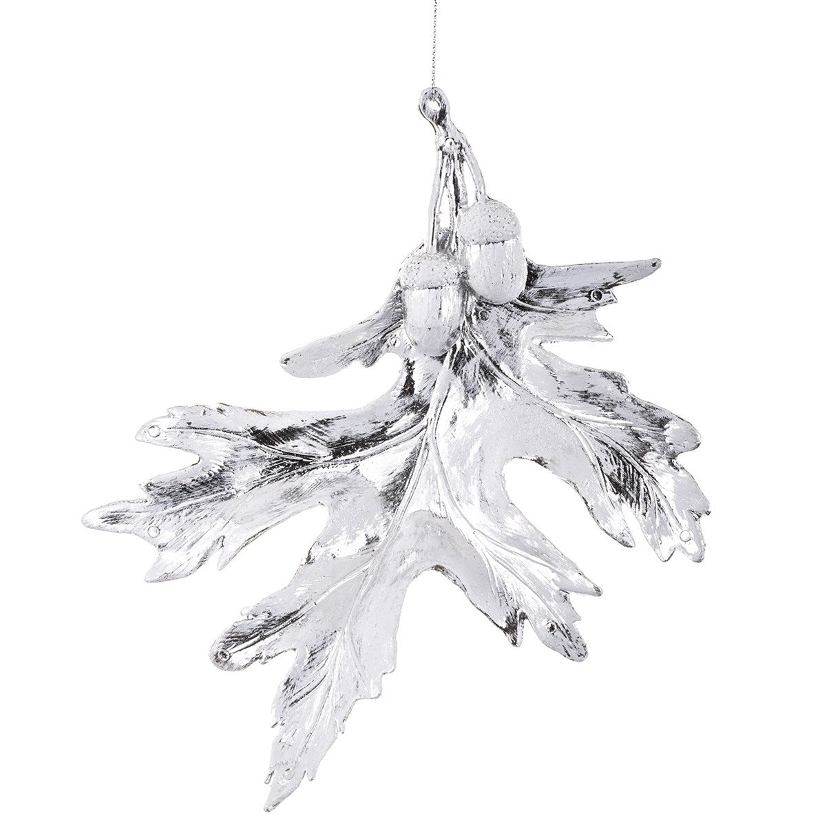 New Year decoration Leaf with acorns, antique silver, 20*17*4 cm, 133409 New Year decoration, 133409