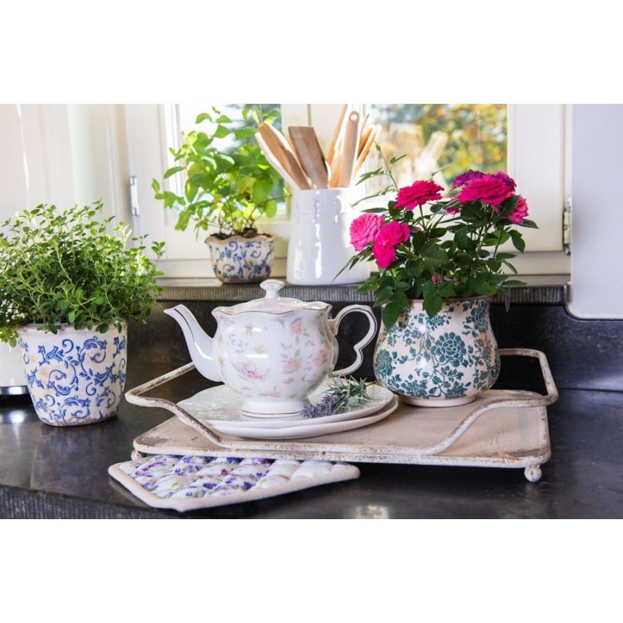 Shabby Chic Vintage Crackle Planter, 21х17 cm