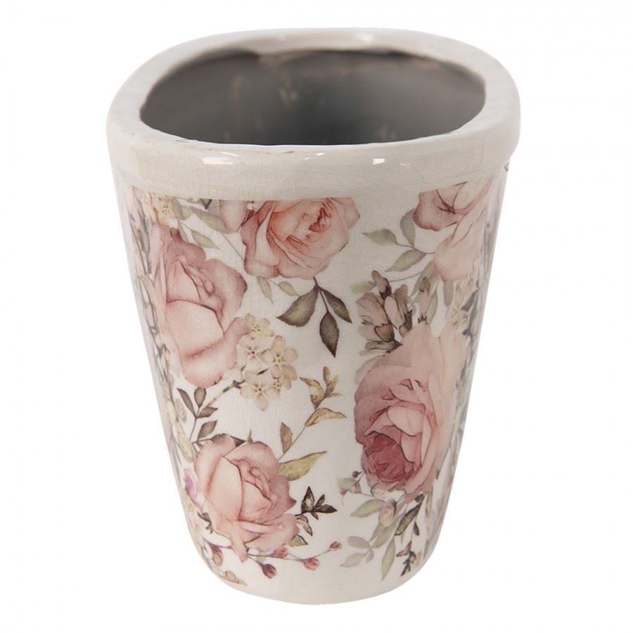 Ceramic planter for flowers in vintage style Roses, 27*13*14 cm, 6CE1411