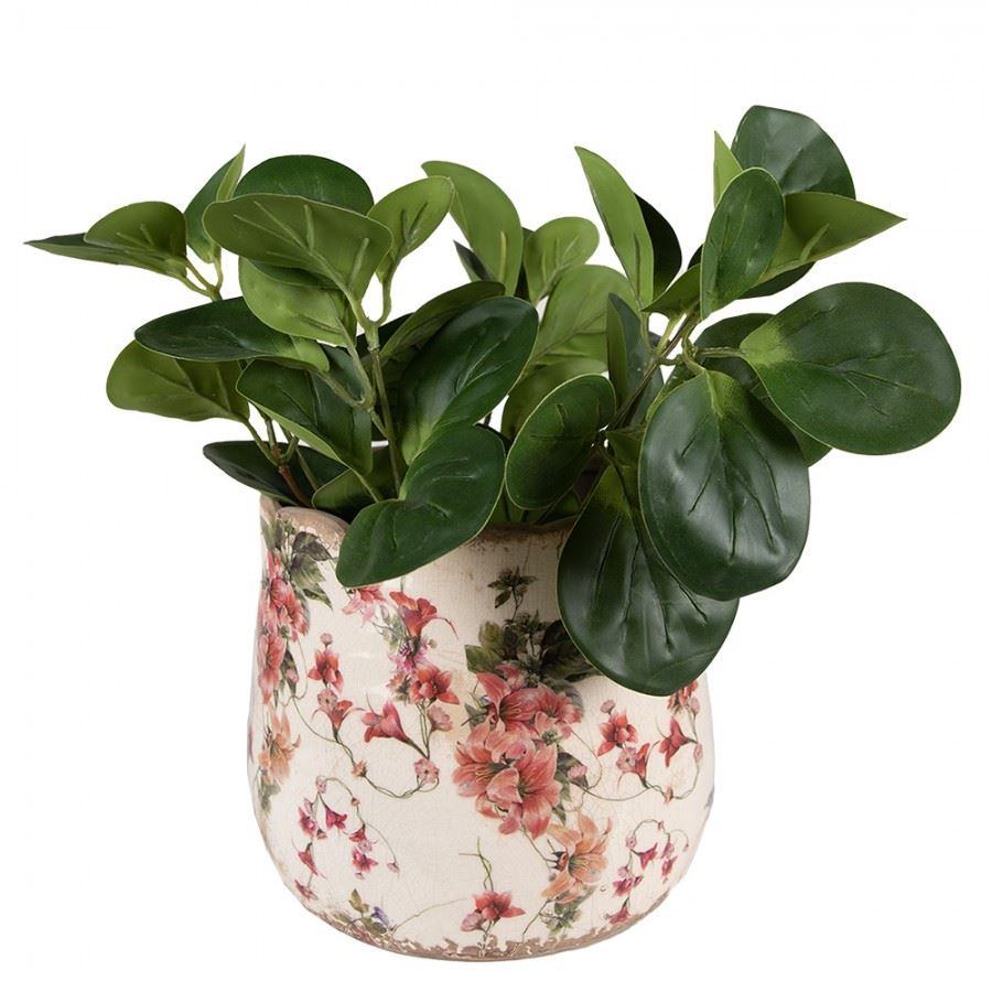 Ceramic flower pot in vintage style, 18*16 cm, 6CE1549M
