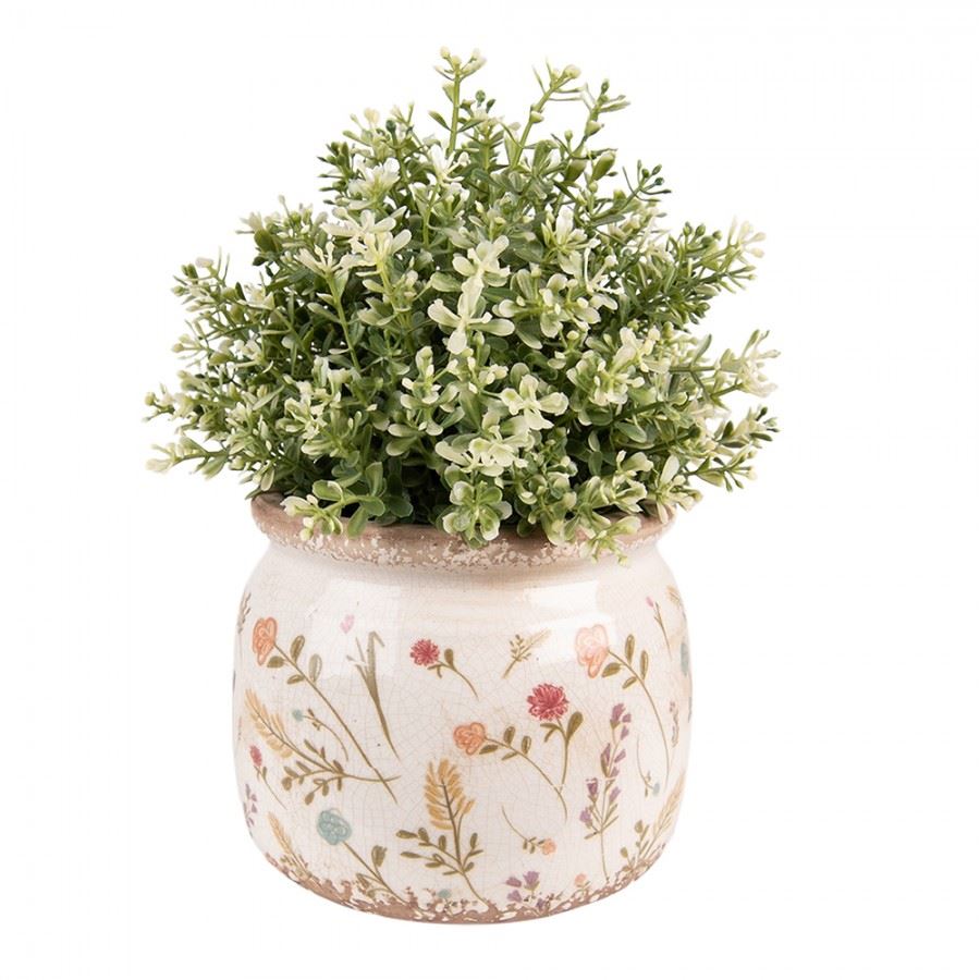 Ceramic flower planter in vintage style, 15*13 cm, 6CE1551M