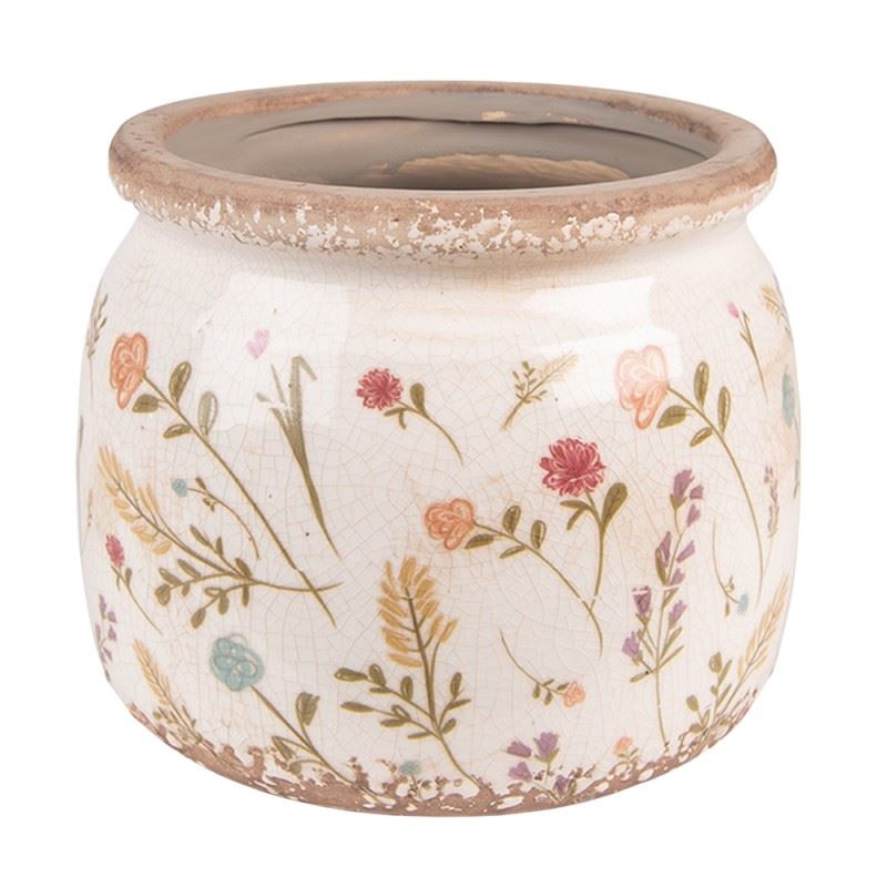 Ceramic flower planter in vintage style, 15*13 cm, 6CE1551M