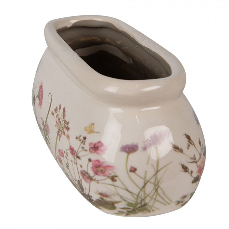Ceramic flower planter in vintage style, 18*7*7 cm, 6CE1602S