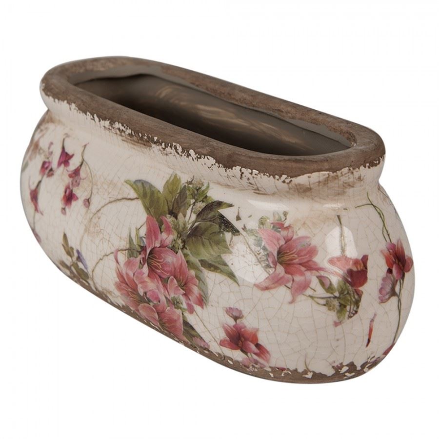 Ceramic flower pot in vintage style, 18*7*7 cm, 6CE1603S