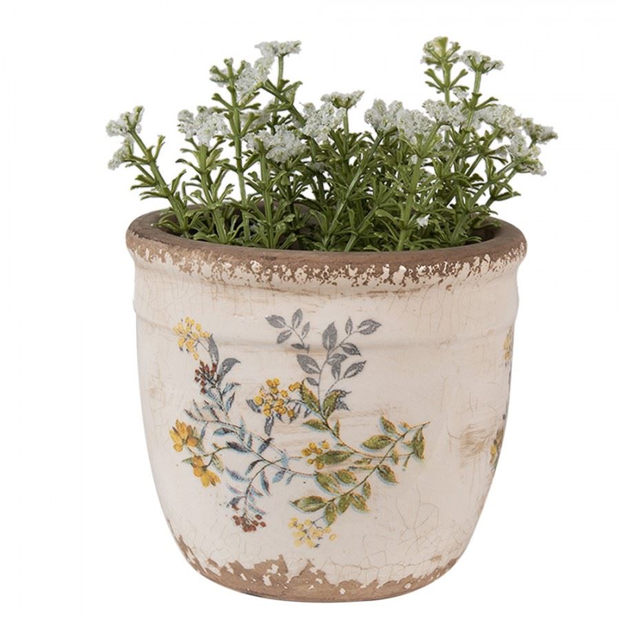 Ceramic flower pot in vintage style, 13*11 cm, 6CE1607S