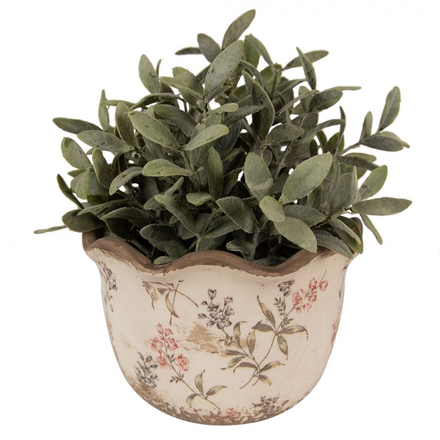 Ceramic flower planter in vintage style, 17*11 cm, 6CE1617M