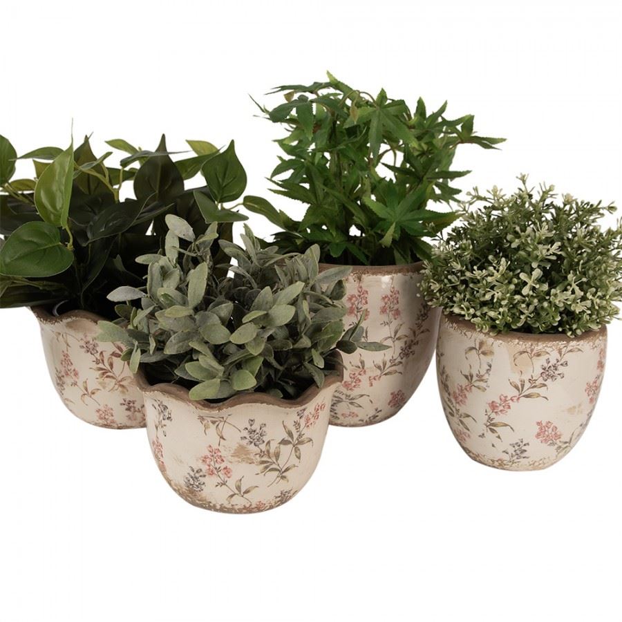 Ceramic flower planter in vintage style, 17*11 cm, 6CE1617M