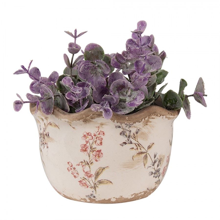 Ceramic flower planter in vintage style, 14*9 cm, 6CE1617S