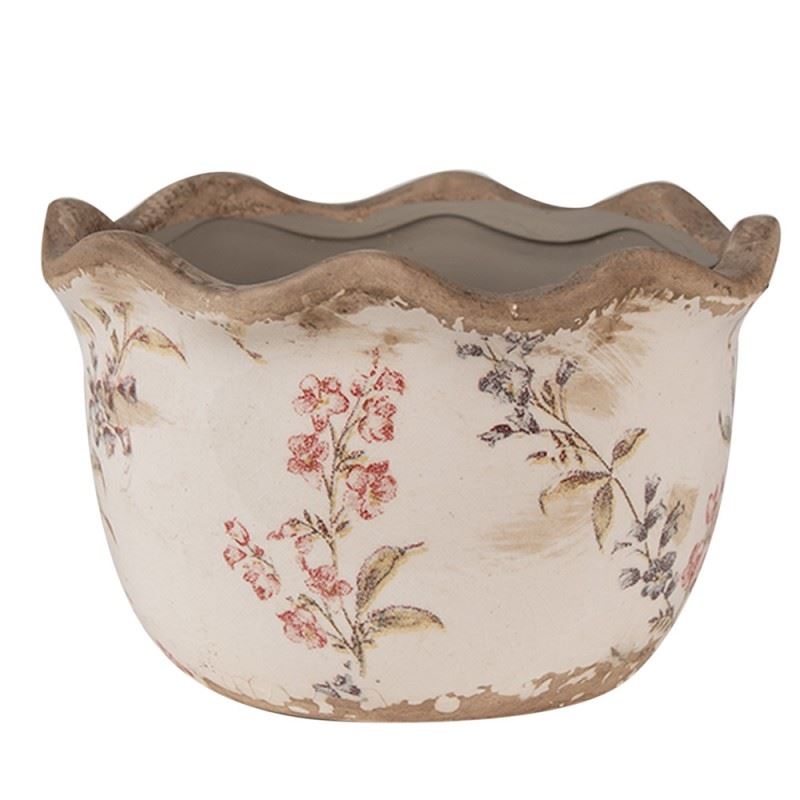 Ceramic flower planter in vintage style, 14*9 cm, 6CE1617S