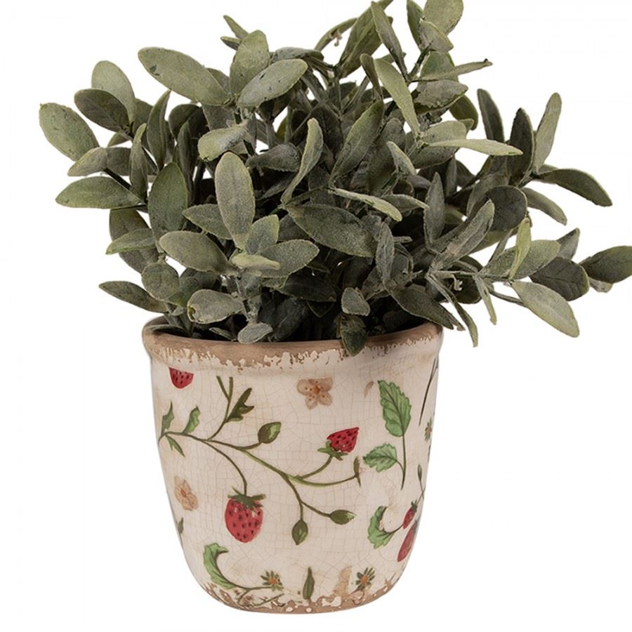 Strawberries vintage style ceramic flower pot, 11*10 cm, 6CE1631XS