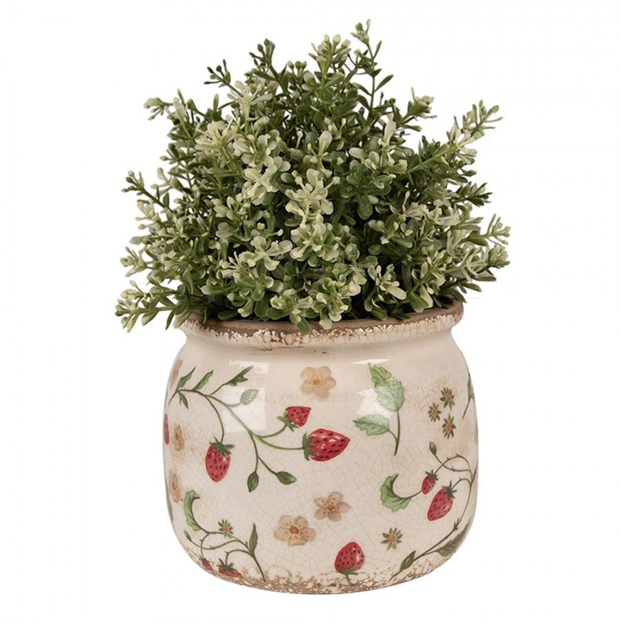 Strawberrie vintage style ceramic flower planter 6.4x5 in (16*13 cm)