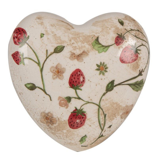 Ceramic figure Strawberries heart, 11*11*4 cm, 6CE1637