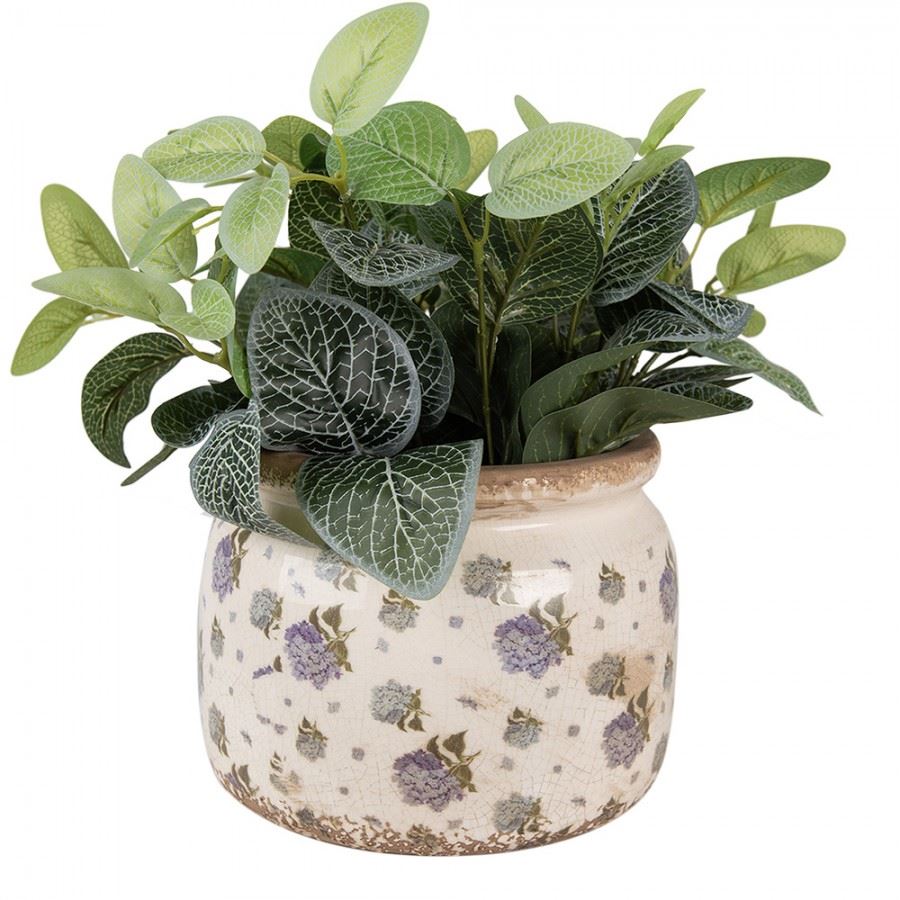 Ceramic flower pot in vintage style Hydrangea, 20*15 cm, 6CE1639L
