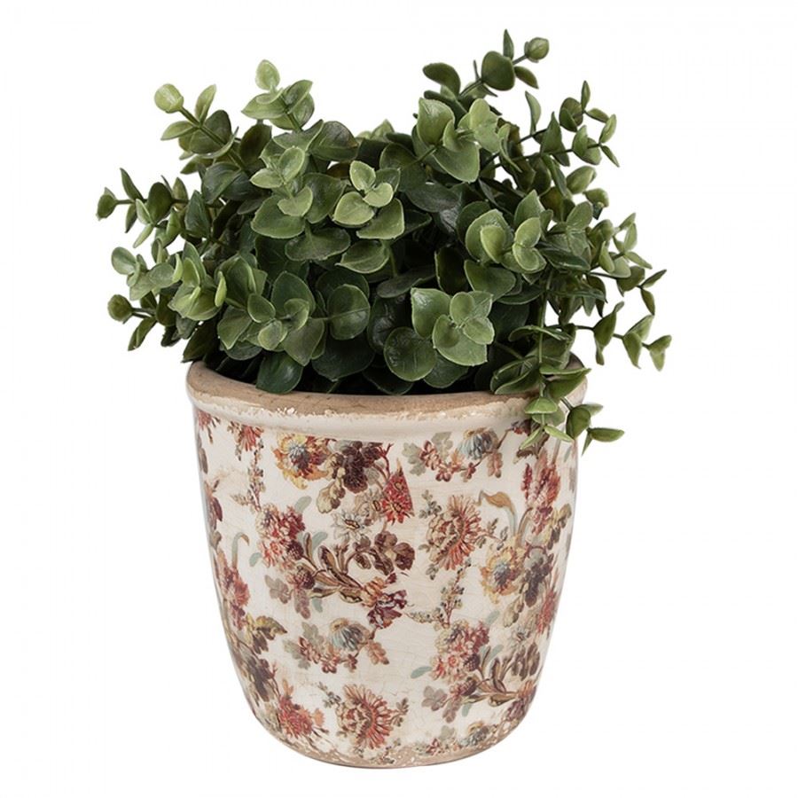 Shabby Chic Harmony Ceramic Planter, 5.6x5.2 in (14x13 cm)