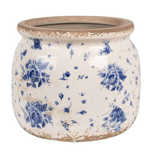 Shabby Chic Harmony Ceramic Planter, 6.4x5.2 in (16x13 cm)