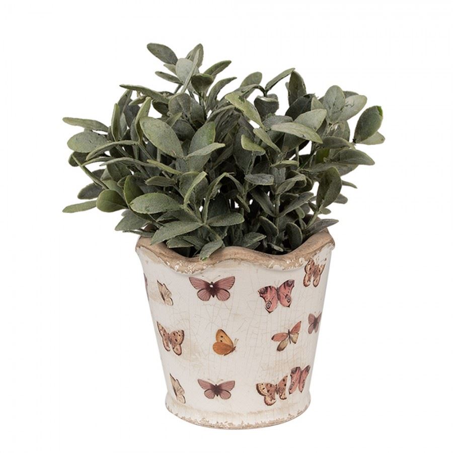 Shabby Chic Harmony Ceramic Planter, 5.2x4.8 in (13x12 cm)